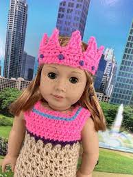 This pattern was just a lot of fun to do. Adoring Doll Clothes Princess Doll Crown Pattern 18 Inch Dolls 14 Inch Doll Clothes Patterns Free Crown Pattern American Girl Crochet