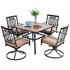 We did not find results for: Sophia William Patio Dining Set 5 Pieces 1 Square Metal Garden Wood Like Umbrella Table 37 4 Swivel Outdoor Chairs Padded Cushion Furniture Set For Backyard Lawn Pool Metal Weather Resistant