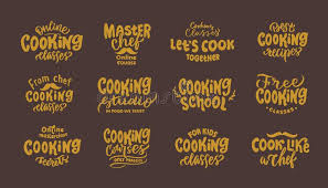 cooking slogans stock illustrations