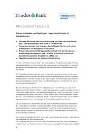 Gewürdigt werden unternehmen, die sich erfolgreich einem nachhaltigen wirtschaften verpflichten. Nachhaltigen Investmentfonds Triodos Bank