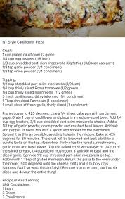 Lean And Green Ny Style Cauliflower Pizza Lean And Green Meals Lean Meals Greens Recipe