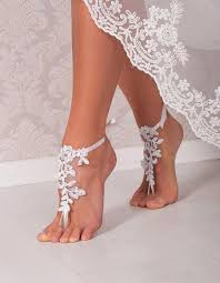 White Lace Barefoot Sandals Bridal Shoes Wedding Shoes Bridal Footless Sandals Beach Wedding Lace Sandals Foot Thongs Bridesmaid Gift Footless Sandals Satin Wedding Shoes Lace Barefoot Sandals