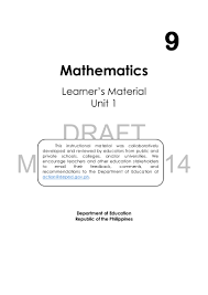 What is the go math! curriculum? Math 9 Module 1 2