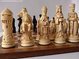 Camelot Plain Theme Chess Set Large Chess Board Themed Chess Sets Chess Set Includes the different characters heroes and evils.