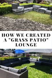 Example Of Patio Furniture On Grass Aka Grass Patio Before After Pics In 2020 Patio Large Patio Umbrellas Patio Lounge