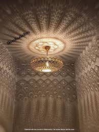 Moroccan pendant light up the hall uses inviting indirect lighting instead of fluorescent ceiling lighting. Moroccan Style Ceiling Lamp Shade
