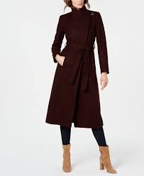 Shop women's kenneth cole long coats. Kenneth Cole Asymmetrical Belted Maxi Coat Reviews Coats Women Macy S