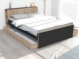 I letti oggioni, letti solidi, garantiti, made in italy. Letto Testata Portaoggetti Cassetti Quercia 140 X 190 Cm Eugene