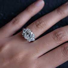 Diamond Flower Cluster Ring Custom Engagement Rings Cluster Engagement Ring Custom Engagement Ring Original Engagement Rings