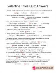 Valentine Trivia Quiz Answer Key Valentines Printables Free Valentines Day Trivia Valentines Quiz