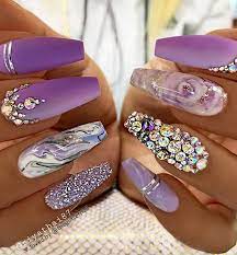 Let's slide down the screen. 54 Stunning Acrylic Gel Coffin Nails Design For Summer Nails To Look Elegant Page 10 Of 54 Latest Fashion Trends For Woman Purple Nails Purple Nail Designs Coffin Nails Glitter