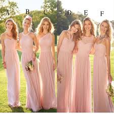 2020 Pastel Pink Cheap Long Lace Chiffon Bridesmaid Dresses Mismatched Popular Custom Bridesmaid Dress For Wedding Guest Wg247 Pastel Bridesmaid Dresses Lace Chiffon Bridesmaid Dress Pink Bridesmaid Dresses