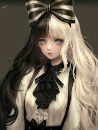Black And White Hair Color Anime Pin On Anime