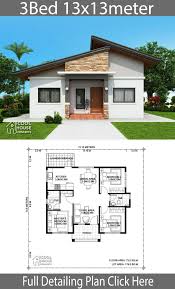 This type of homes not small, a family can live very well. Home Design Plan 13x13m With 3 Bedrooms Home Planssearch Modern Bungalow House House Plan Gallery Simple House Design