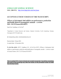 Please consult your pet's veterinarian in matters regarding the care of your animals. Efficacy Of Phytogenic Feed Additive On Performance Production And Health Status Of Monogastric Animals A Review Topic Of Research Paper In Animal And Dairy Science Download Scholarly Article Pdf And