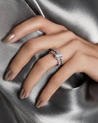 Chaumet On Instagram The Maison S Graphic And Modern Bee My Love Solitaire Stacked With Its Matching Eternity Wed In 2020 Chaumet Eternity Wedding Band Wedding Bands