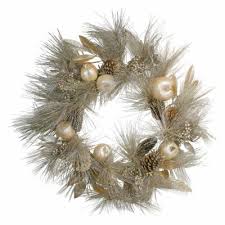 Get in the christmas spirit by hanging a beautiful holiday wreath on your front door. Gold Christmas Wreaths Hayneedle