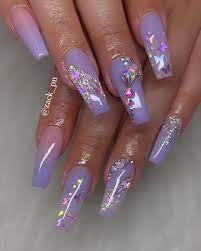 Work Wear Outfit Ideas For Corporate Working Class Women Mammypi Purple Glitter Nails Purple Acrylic Nails Lilac Nails