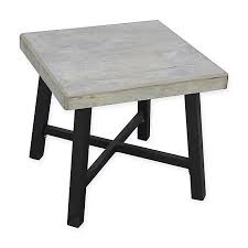 Amazon com small round table metal tray side table with storage gold modern nightstand for living room bedroom14 dx20 h kitchen dining. Bee Willow Home Faux Concrete 18 Square Side Table In Beige Bed Bath Beyond