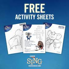 Sing Movie Activities Printables Sing Movie Singing Activities