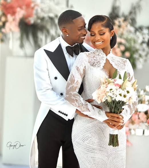 A Regal Couple! Your First Look at Priscilla and Juma Jux's White Wedding Outfit 