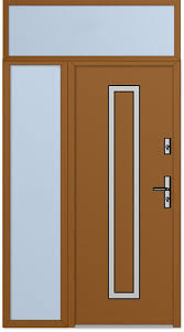 Custom Configuration Fargo Door With Left And Top Sidelight View From The Outside Haustur Mit Seitenteil Seitenbeleuchtung Oberlicht