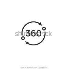 360 Degrees Icon Stock Vector Royalty Free 721756123 In 2020 Icon Stock Vector Logo Design