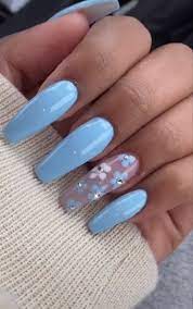 Baby Blue Nails Designs Blue Nails Pink Acrylic Nails Acrylic Nails Coffin Short