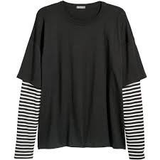 Black And White Striped Long Sleeve Top Womens Double Sleeved T Shirt 19 99 20 Liked On Polyvore Featuring Tops T Shirts Clothing Ls Tops Stripe Sleev Edgy Outfits Aesthetic Shirts Kawaii Clothes