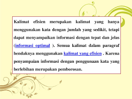 Kalimat itu dapat diubah menjadi a. Bahasa Indonesia Kalimat Efektif Kalimat Efisien Kalimat Baku Oleh Ppt Download