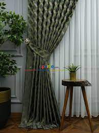 yesil gri renkli jakar fon perde 180 yesil koyu yesil fon perdeler perde perdeler