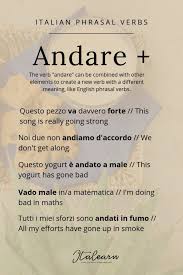 Andare Has More Meanings Than To Go Italian Words Italian Language Learning Learning Italian