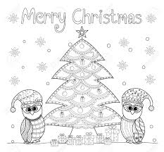 Learn to identify owls, including what tools are necessary, what to look for, and other clues to use for proper owl identification. Coloring Book Page Of Owl And Christmas Tree For Adult And Old Children Vector Illustration Hand Drawn Style Royalty Free Cliparts Vectors And Stock Illustration Image 100203813