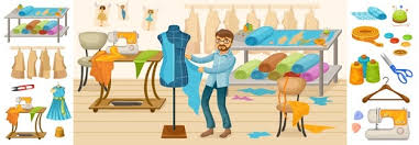 Tiny Tailors Creating Outfit And Apparel On Sewing Machine Flat Vector Illustration Cartoon Women And Men Working With Mannequin Free Vectors Download the perfect cartoon pictures.