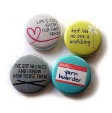 Yarn Hoarder Knitting Pins 1 Inch Pin Back Buttons Knitting Etsy
