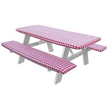 Homecrate Checkered 72 Inch Picnic Table And Bench Fitted Tablecloth Cover 3 Piece Red In 2020 Picnic Table Covers Picnic Table Fitted Tablecloths