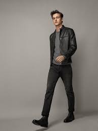 Black Nappa Seamed Jacket Men Massimo Dutti Fw2018
