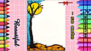 drawing to decorate notebook the moon تزيين دفاتر مدرسة من الداخل عل cute