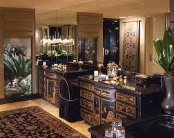 There is no more deliciously decadent palette for a bathroom than black, white and gold. Oriental Rugs In Bathrooms