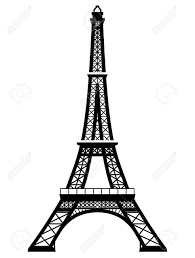French Eiffel Tower In Black And White Color Silhouette Of Paris Eiffel Tower Black And White Colour Black And White