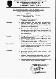 Keripik jagung , keripik enthik , keripik daun singkong. Surat Keputusan Kepala Desa Tentang Kelompok Usaha Bersama Kumpulan Surat Penting