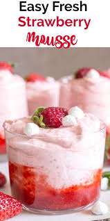 Diese Easy Fresh Strawberry Mousse Besteht Aus Nur 3 Zutaten Ohne Gelatine Und Ohne Backen Das Perfekte In 2020 Strawberry Dessert Recipes Strawberry Mousse Desserts