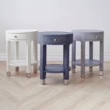 Wooden traditional round nightstand table to our valuable customers. Bungalow 5 Dakota 1 Drawer Side Table Navy Clayton Gray Home