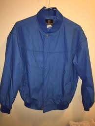 Mens Haband Jacket Light Weight Zip Blue Mens Coat Size M