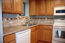 kitchen idea with honey oak cabinet