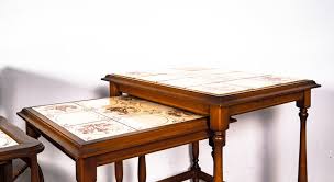 Old, stained, beaten, and scuffed up tables are great for this project. Vintage Rustic Bar Carts Newspaper Rack Coffee Table Set From Grunstadt Keramik 1950s Set Of 5 For Sale At Pamono