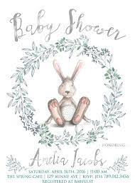 Spring Baby Shower Invitation Printable Bunny Rabbit Invite Gender Neutral Whimsical Invitatio Bunny Baby Shower Invites Bunny Baby Shower Rabbit Baby Shower