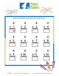 Times Tables 4s Worksheet Education Com