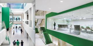 Unt Student Center By Perkins Will 2016 Best Of Year Winner For Mixed Branding Graphics Interior Design Colleges Interior Design School Interior Stair Railing