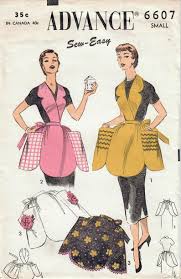 Des Annees 1950 Avance 6607 Ff Vintage Couture Patron Misses Hotesse Tablier Tablier Bavoir Tablier Tablier Festonne Taille Small Couture Vintage Modeles De Tablier Patrons De Couture Vintage